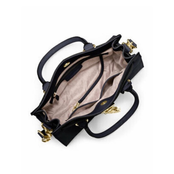 Michael Kors Women’s Hamilton Saffiano Leather Medium Satchel, Navy Blue - Picture 3 of 4